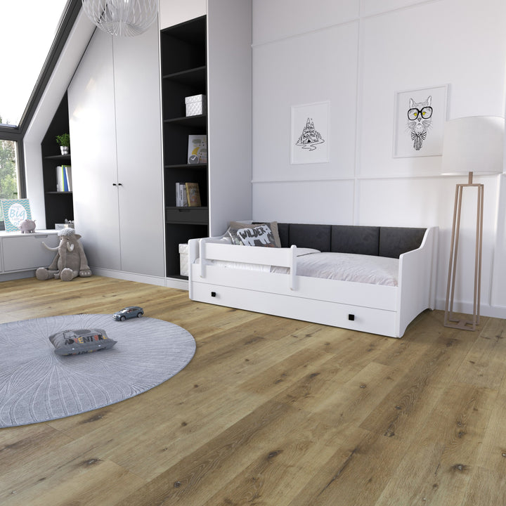 Single bed Erik 160x80 white - black panel