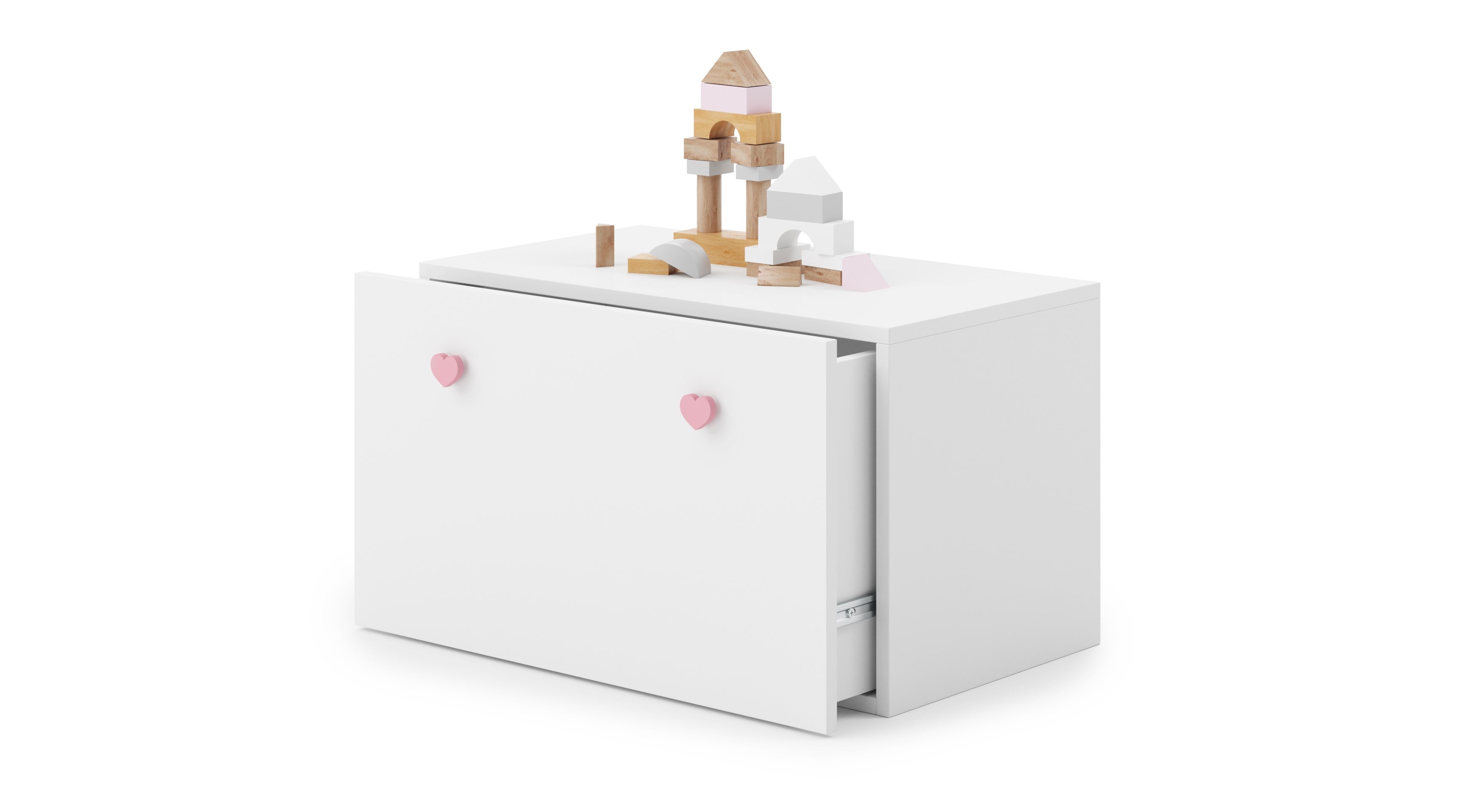 Inga toy chest - handle pink