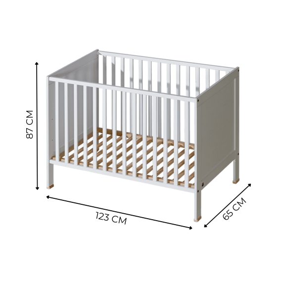 Classic Baby Cot Adjustable & Safe Sleeping Space - Diamond Work Sp. z o.o.