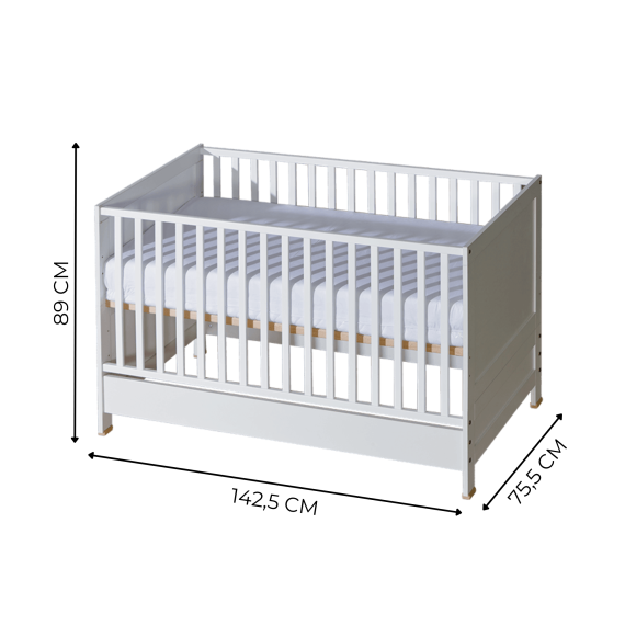 Basic Convertible Baby Cot  2-in-1 Crib & Toddler Bed - Diamond Work Sp. z o.o.
