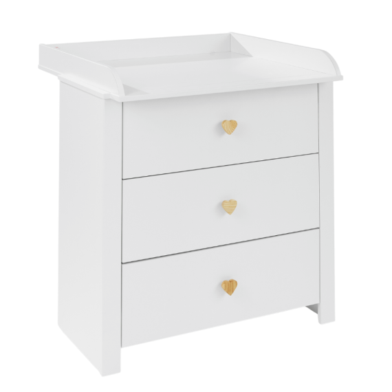 Functional Nursery Storage little heart White Dresser - Diamond Work Sp. z o.o.