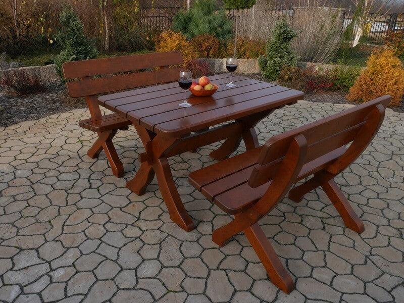 Rustic Bavarian Garden Set  1x table 2x benches - Diamond Work Sp. z o.o.