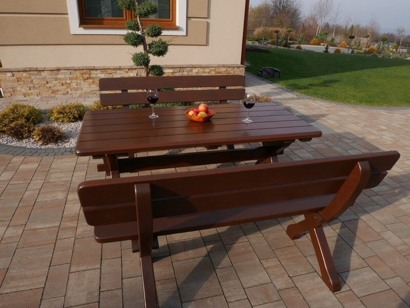 Zestaw ogrodowy bawarski - 1x stół 160 cm + 2x ławki 150 cm