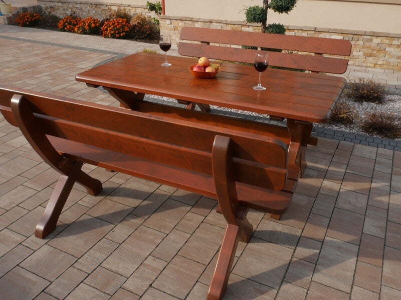 Zestaw ogrodowy bawarski - 1x stół 160 cm + 2x ławki 150 cm