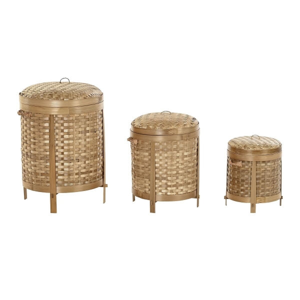 Basket set DKD Home Decor Natural Bamboo Boho