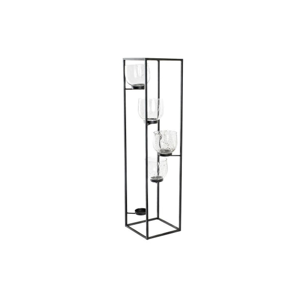 Kerzenständer DKD Home Decor Kristall Schwarz Transparent