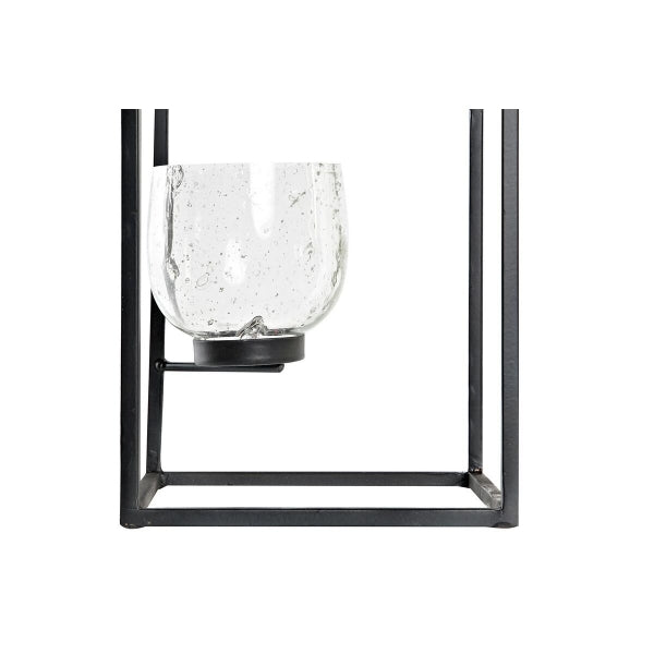 Candleholder DKD Home Decor Crystal Black Transparent
