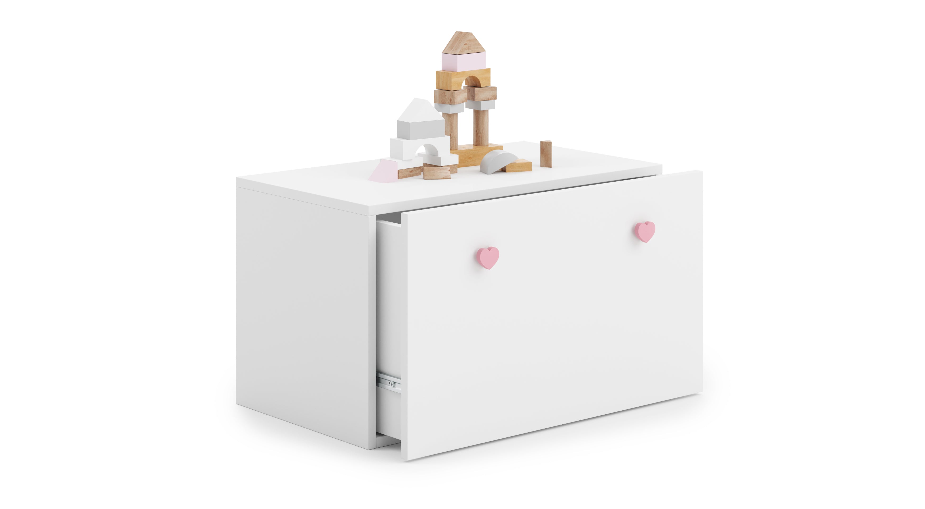 Inga toy chest - handle pink