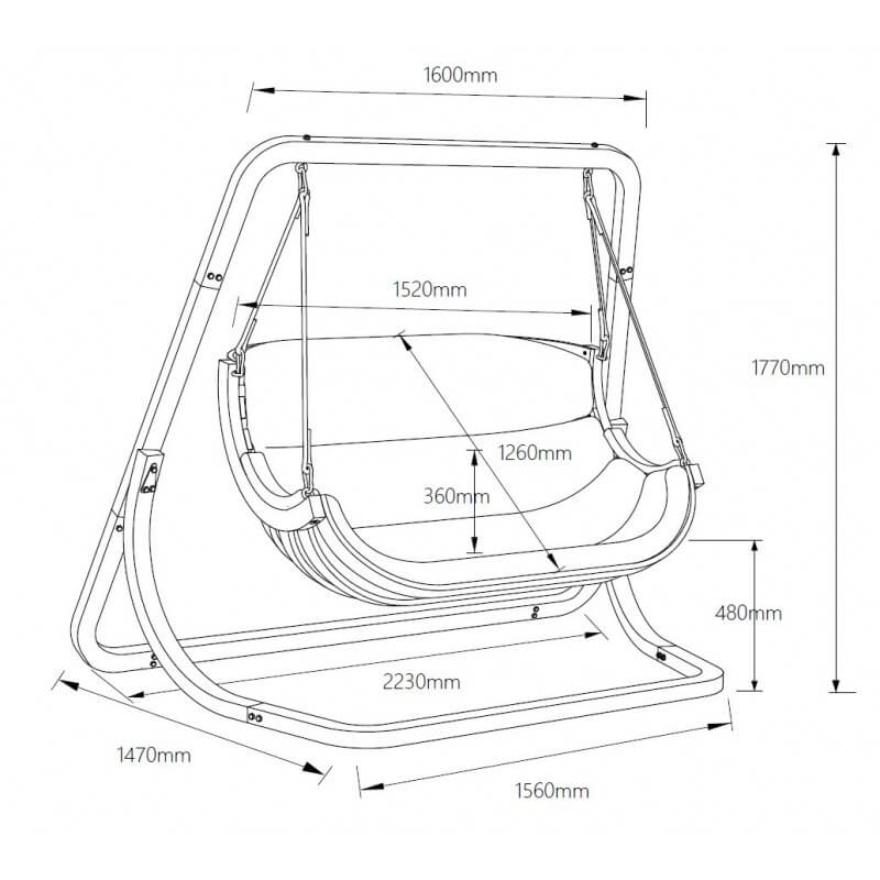 Double hanging chair with canopy garden - Diamond Work Sp. z o.o.