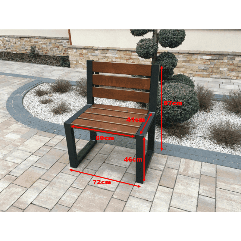 A set of modern garden furniture - 1x table 2x benches with backrests 2x chairs with backrests