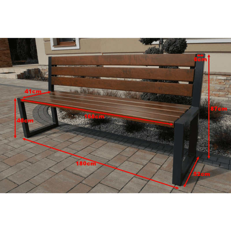 Contemporary Outdoor Dining Set 1x table 2x modern benches with a backrest without armrests - Diamond Work Sp. z o.o.