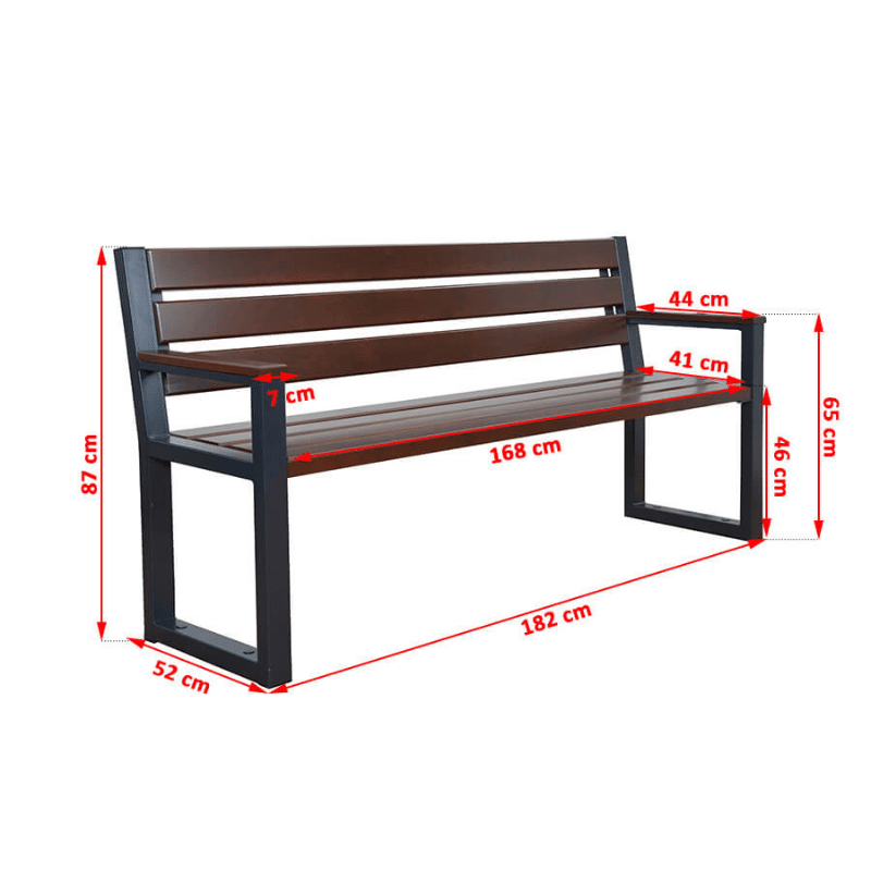 A set of modern garden furniture - 1x table 2x benches with backrests 2x chairs with backrests