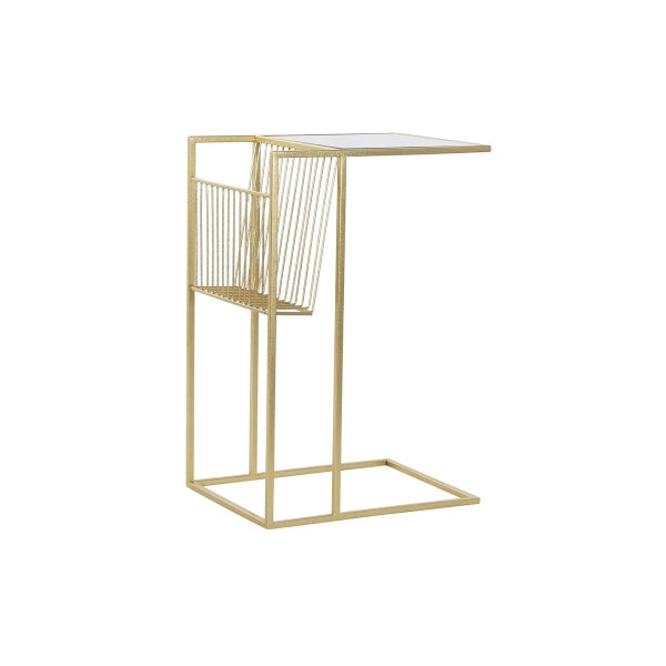 Magazine rack DKD Home Decor Golden Metal Mirror