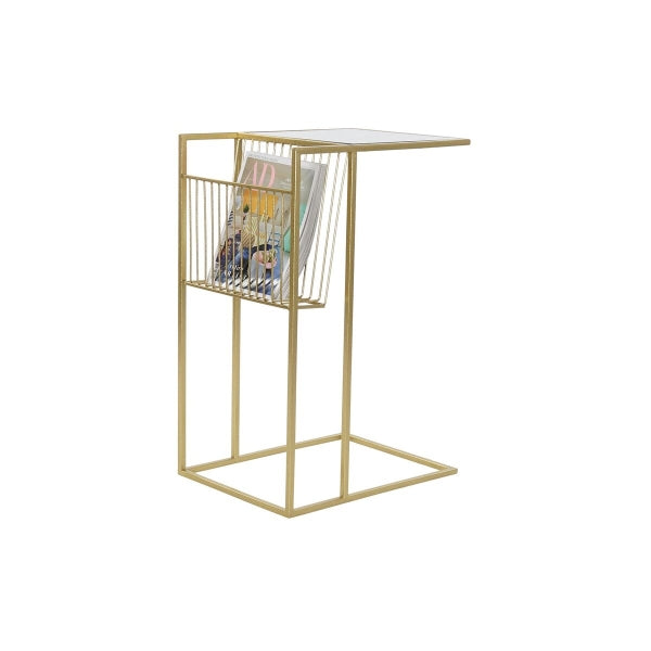 Magazine rack DKD Home Decor Golden Metal Mirror