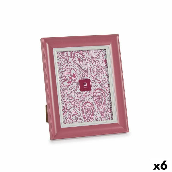 Photo frame Crystal Pink Plastic (6 Units)
