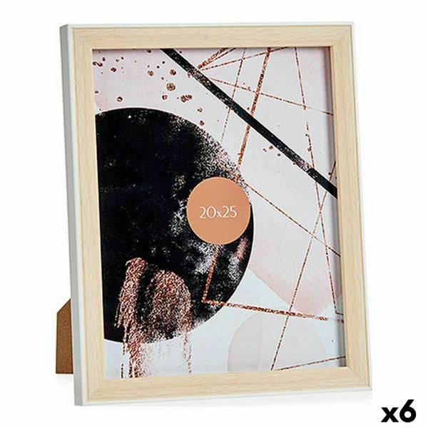 Photo frame Wood Brown White Plastic Glass