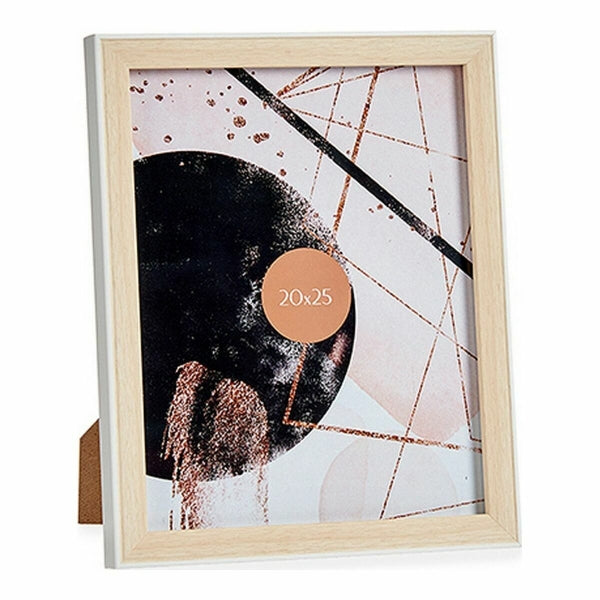 Photo frame Wood Brown White Plastic Glass