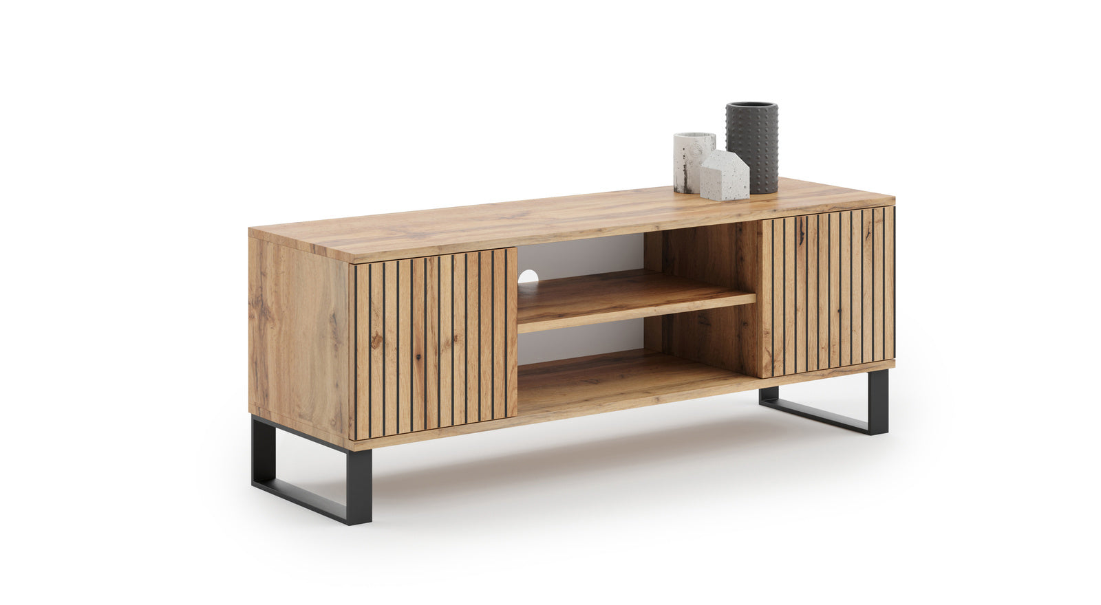 Focus loft RTV cabinet 155 cm - decor oak craft lamellas