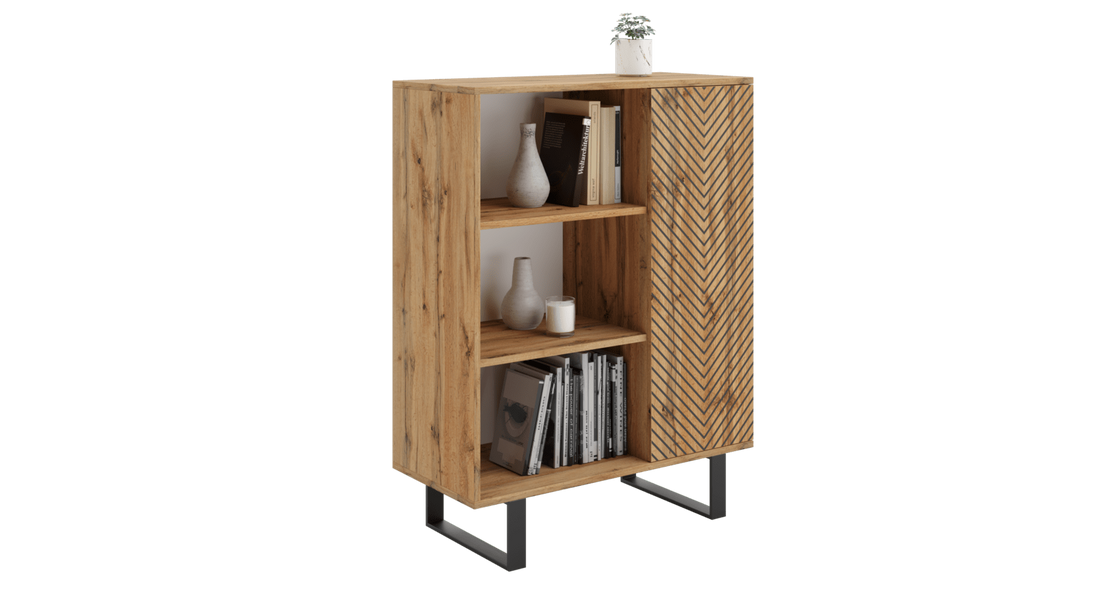 Bookcase Fondi loft oak craft - laths decor