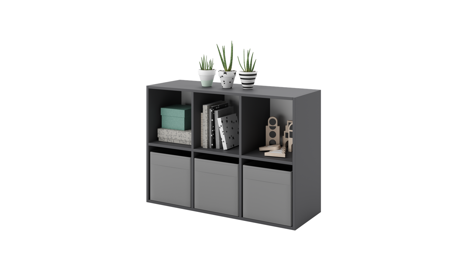 Loni bookcase 2x3 grey