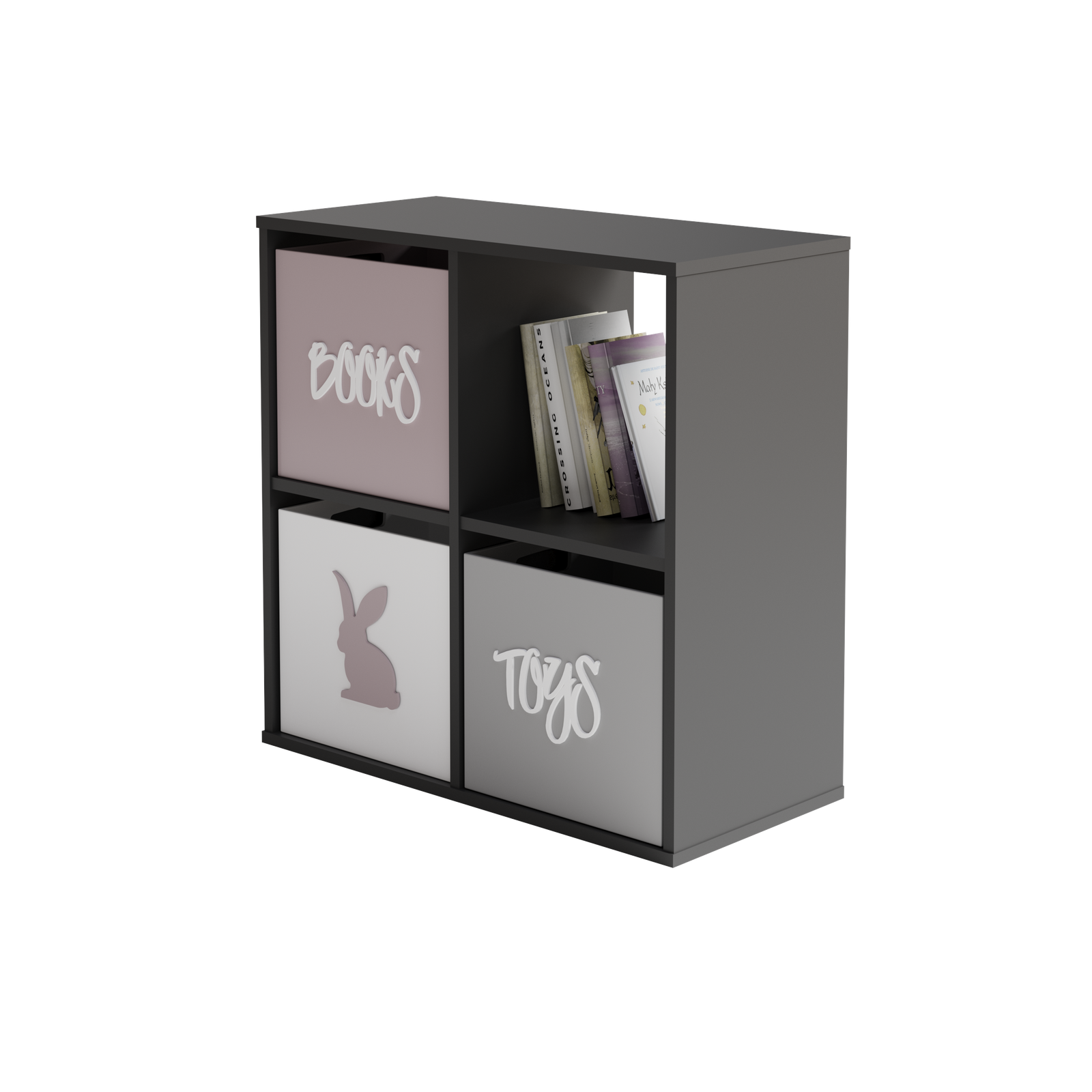 Shelving unit 2x2 grey Loni