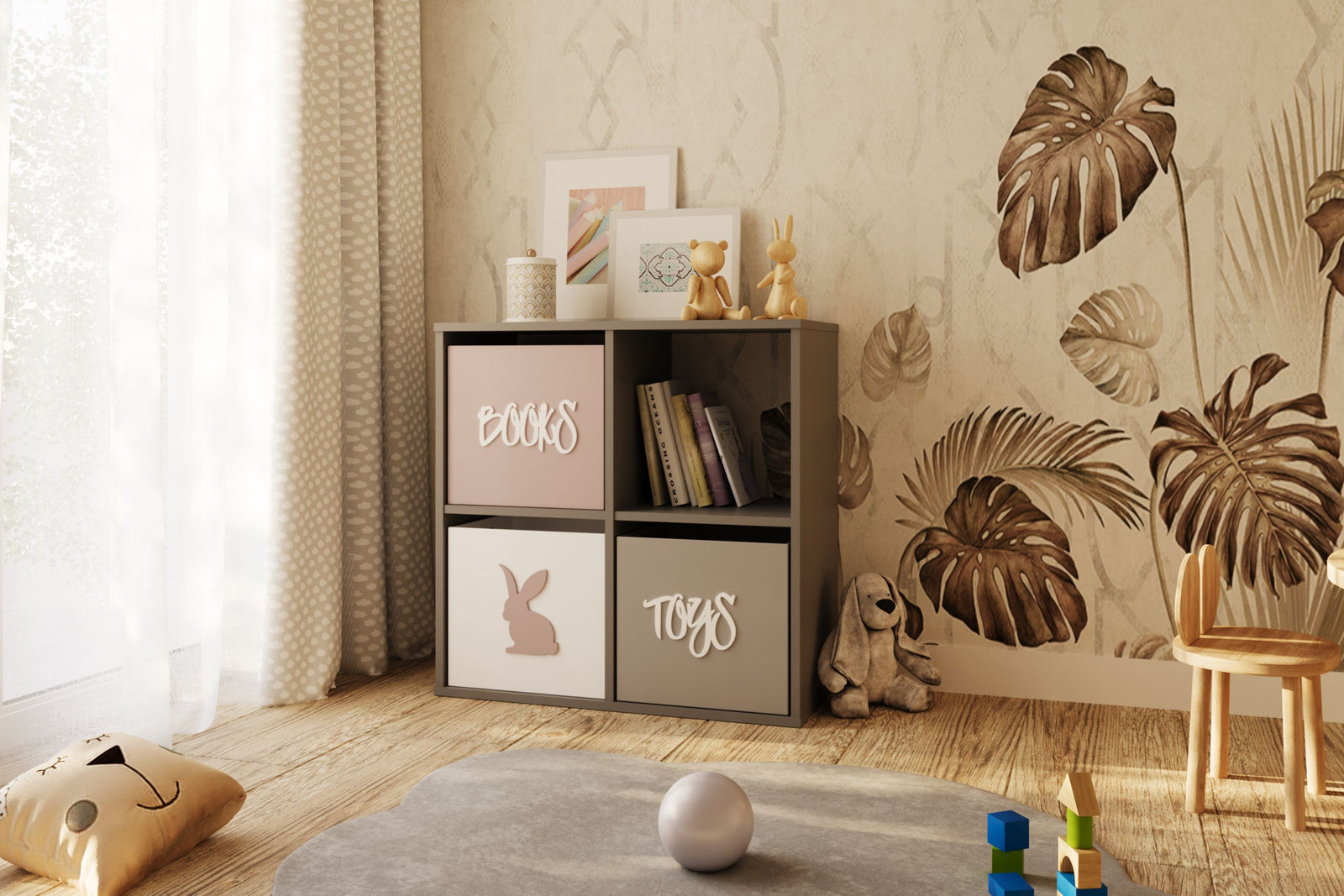 Shelving unit 2x2 grey Loni