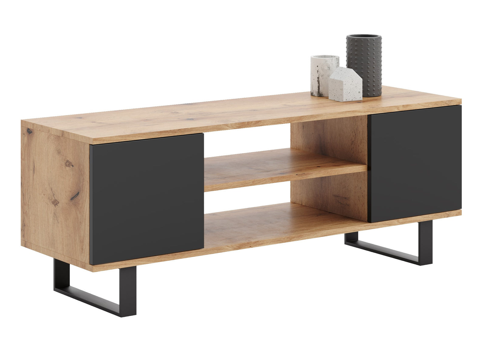 Focus RTV cabinet 135 cm - loft oak craft/black