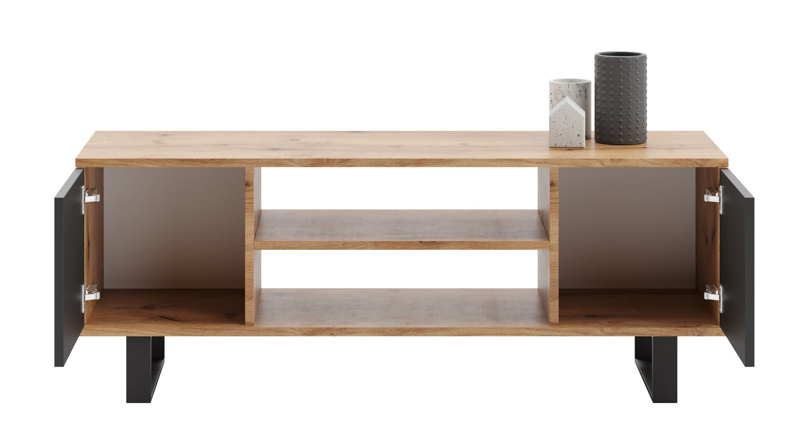 Focus RTV cabinet 135 cm - loft oak craft/black