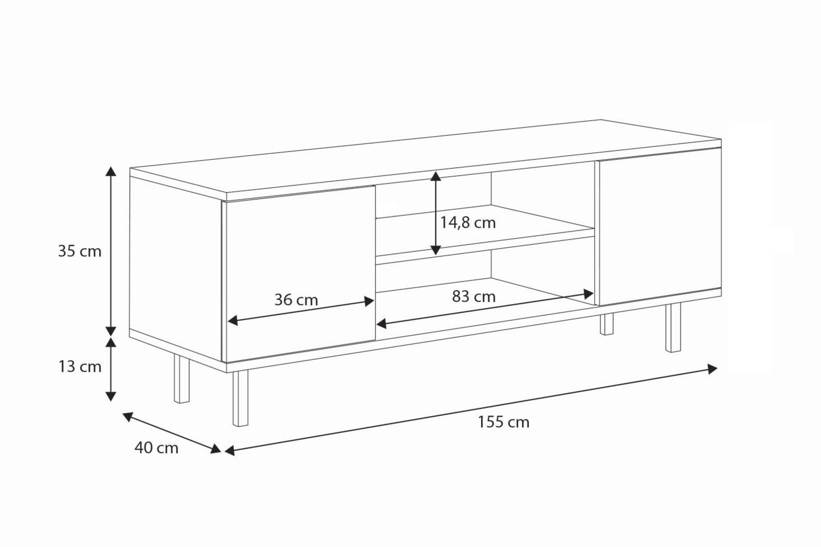 RTV Focus cashmere 155 cm gold legs