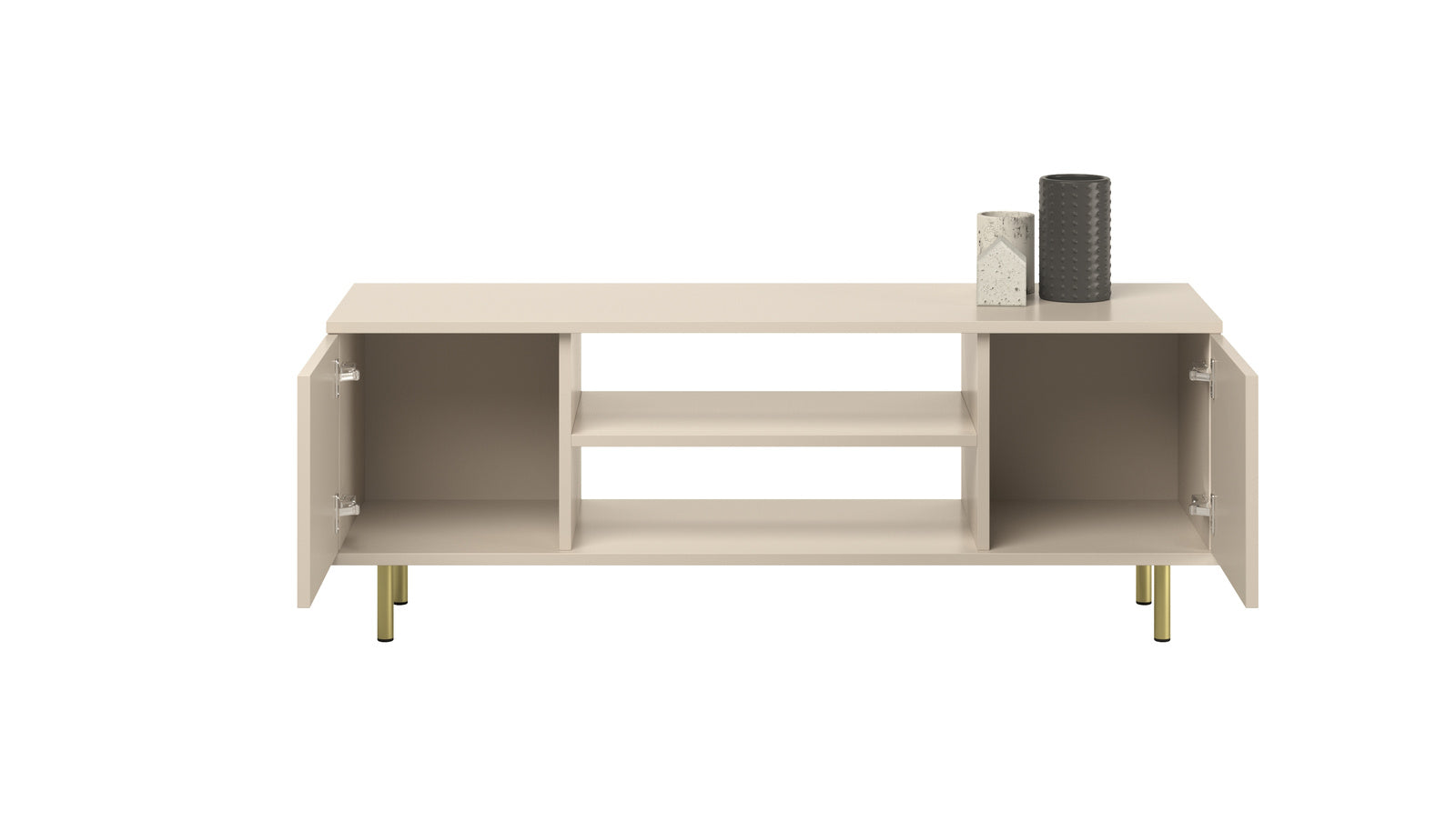 Focus cashmere RTV cabinet 135 cm - gold legs