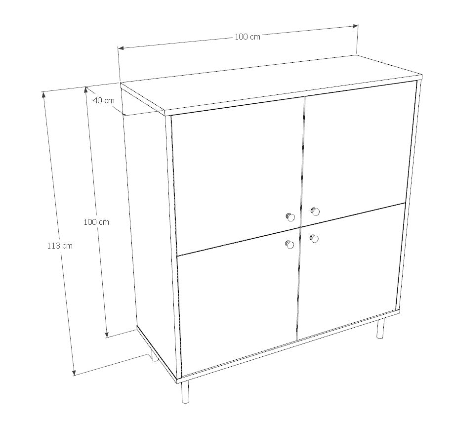 Venus four-door chest of drawers cashmere