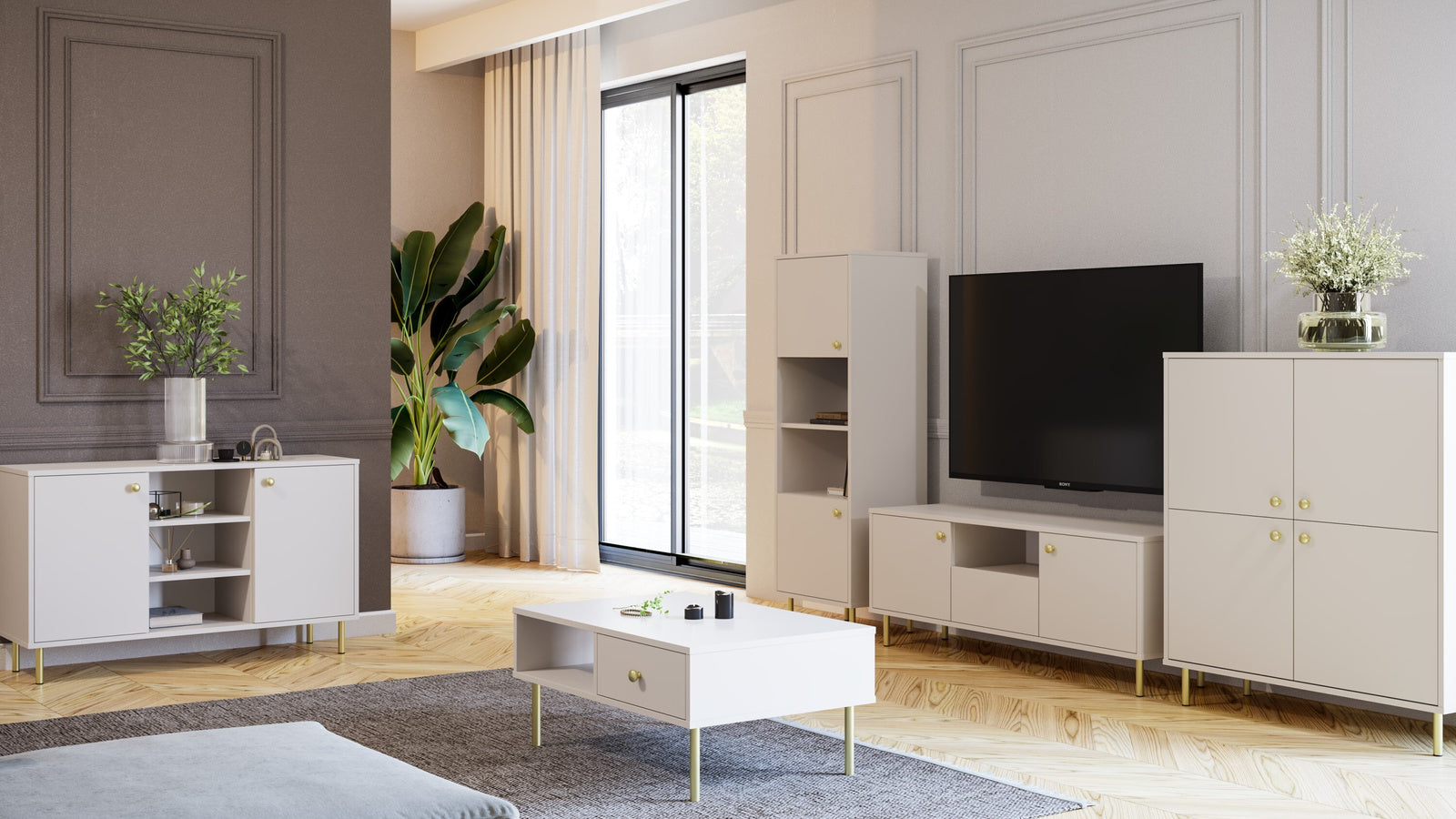 Venus four-door chest of drawers cashmere