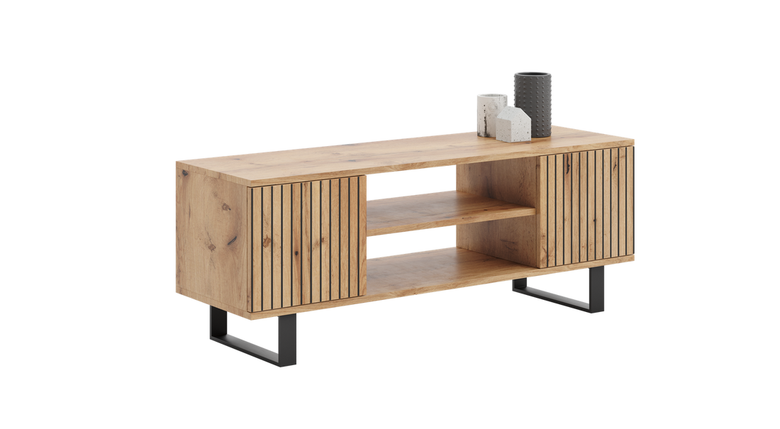 Focus loft RTV cabinet 135 cm - decor laths oak craft