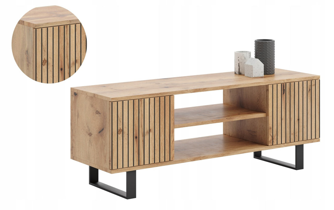 Focus loft RTV cabinet 135 cm - decor laths oak craft