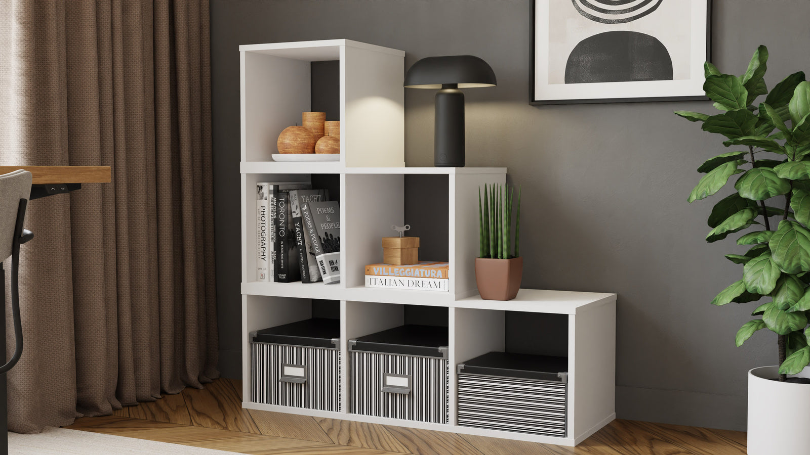 Modular bookcase MODUS 2x1 white