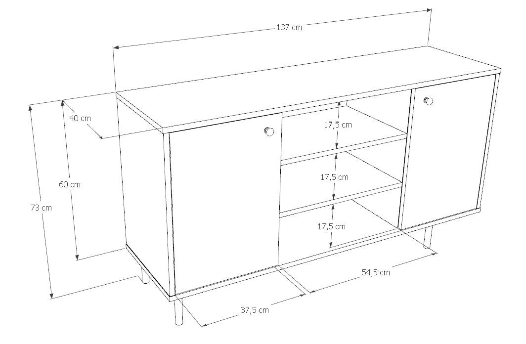 Venus two-door dresser white