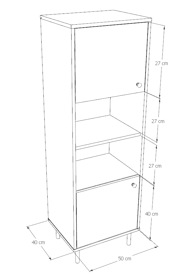 Venus white tall bookcase