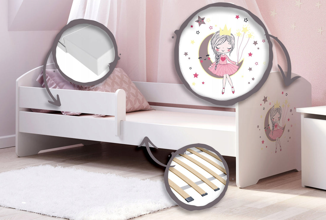 LUK children's bed 160x80 with railings - Sleeping princess