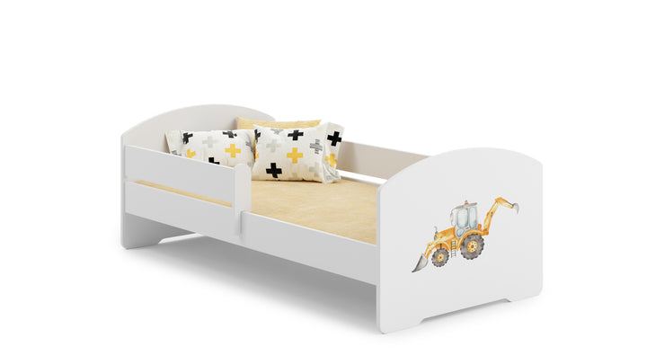 Kinderbett LUK 160x80 mit Geländer - Bagger