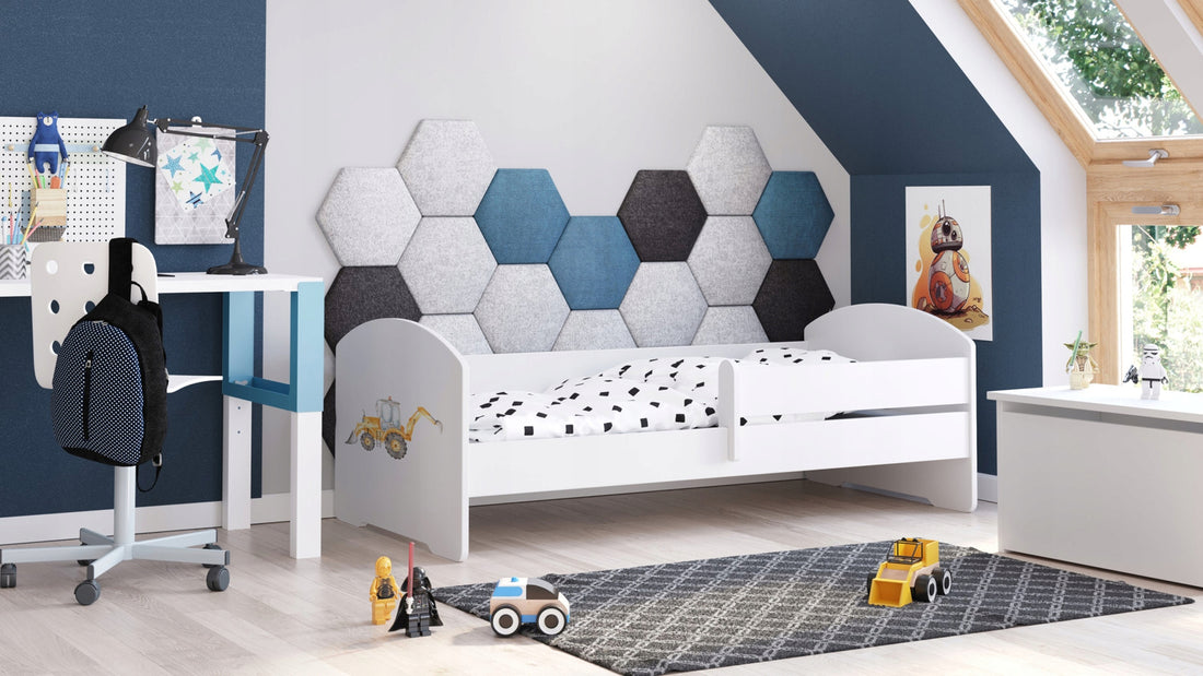 Children's bed LUK 160x80 with railings - Excavator