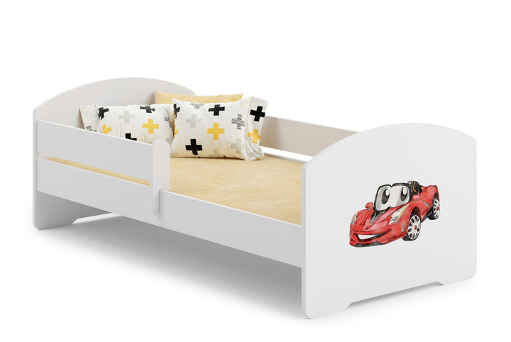 Children's bed Luk 160x80 with railing - Racing car