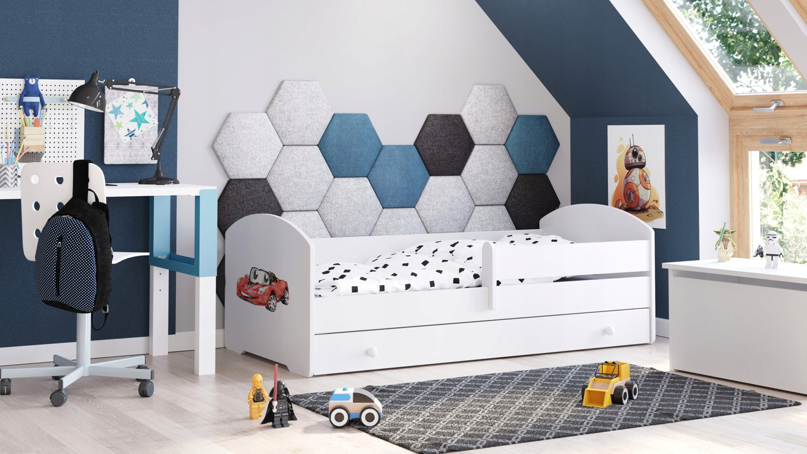 Children's bed Luk 140x70 with drawer - Racing car