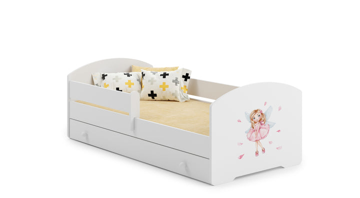 Kinderbett Luk 160x80 mit Schublade - Mädchen mit Flügeln