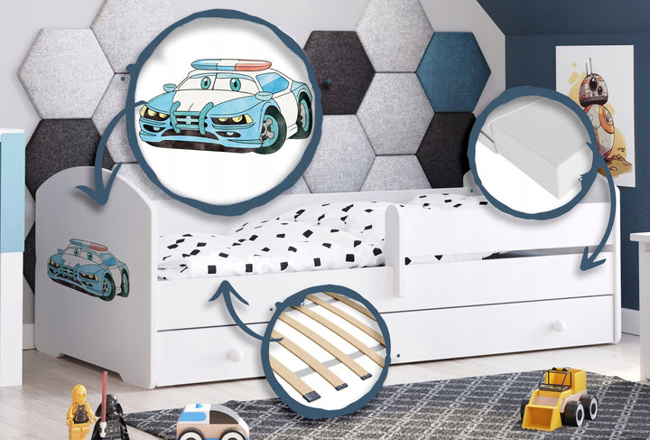 Luk 160x80 Kinderbett mit Schublade - Police