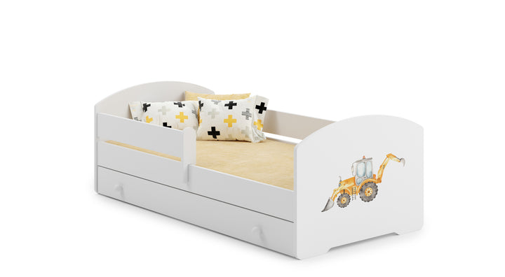 Kinderbett Luk 160x80 mit Schublade - Bagger
