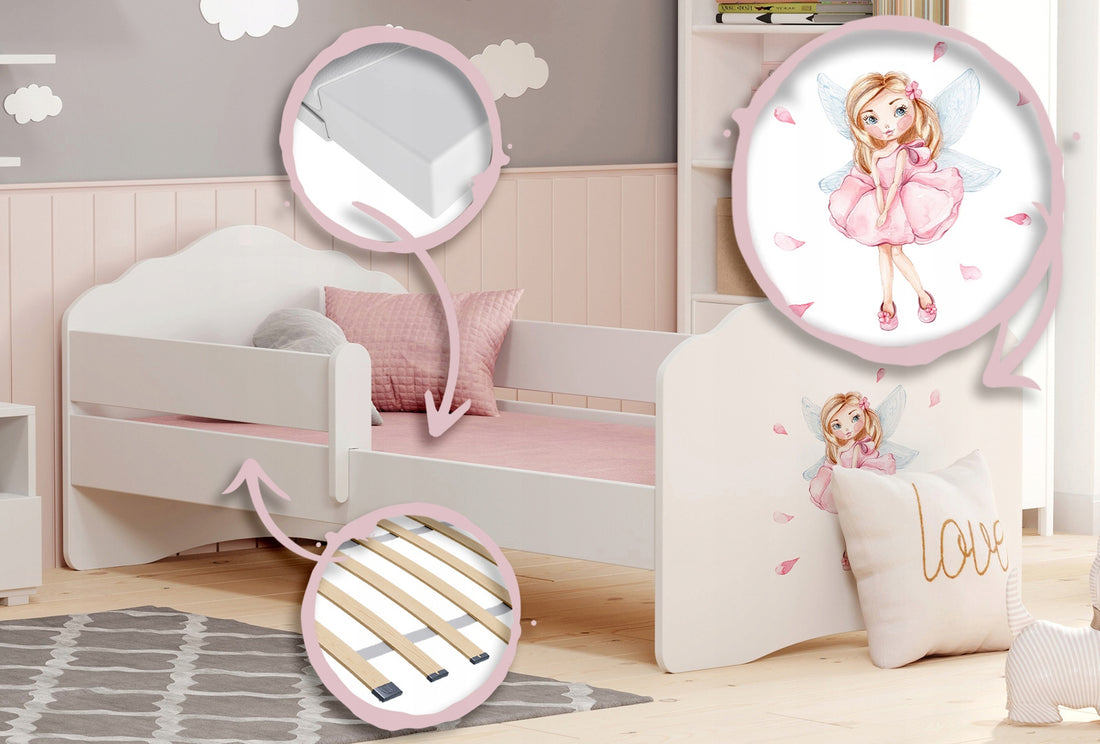 FALA children's bed 160x80 with railing - Girl with wings