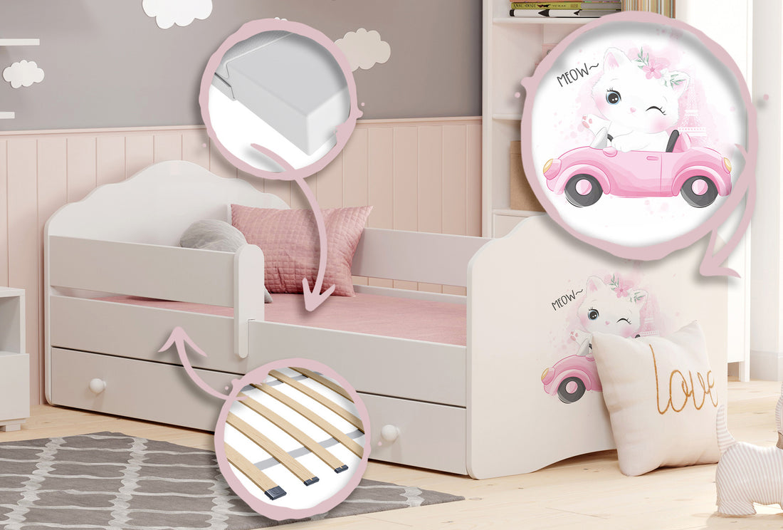 Wave children's bed 160x80 with drawer - Cat