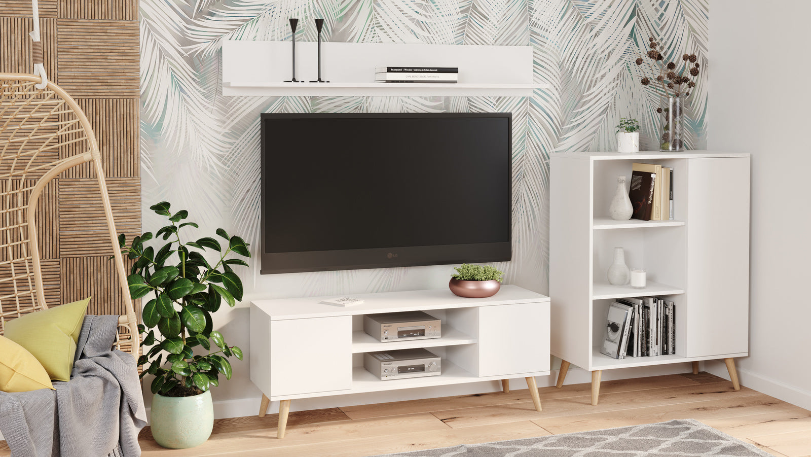 Focus RTV cabinet 135 cm - white
