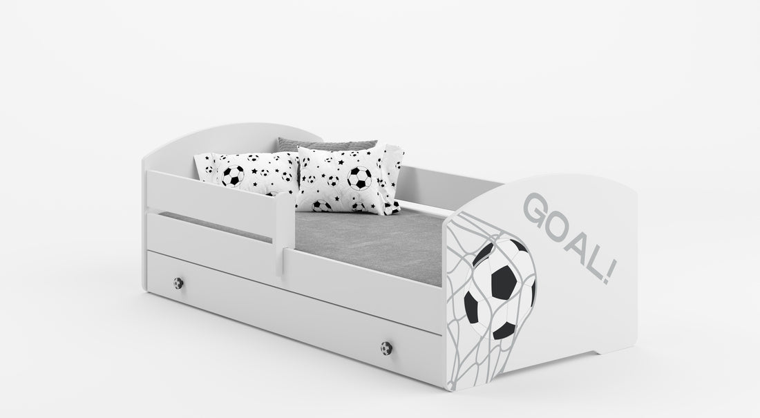 Children's bed 140x70 white with drawer football