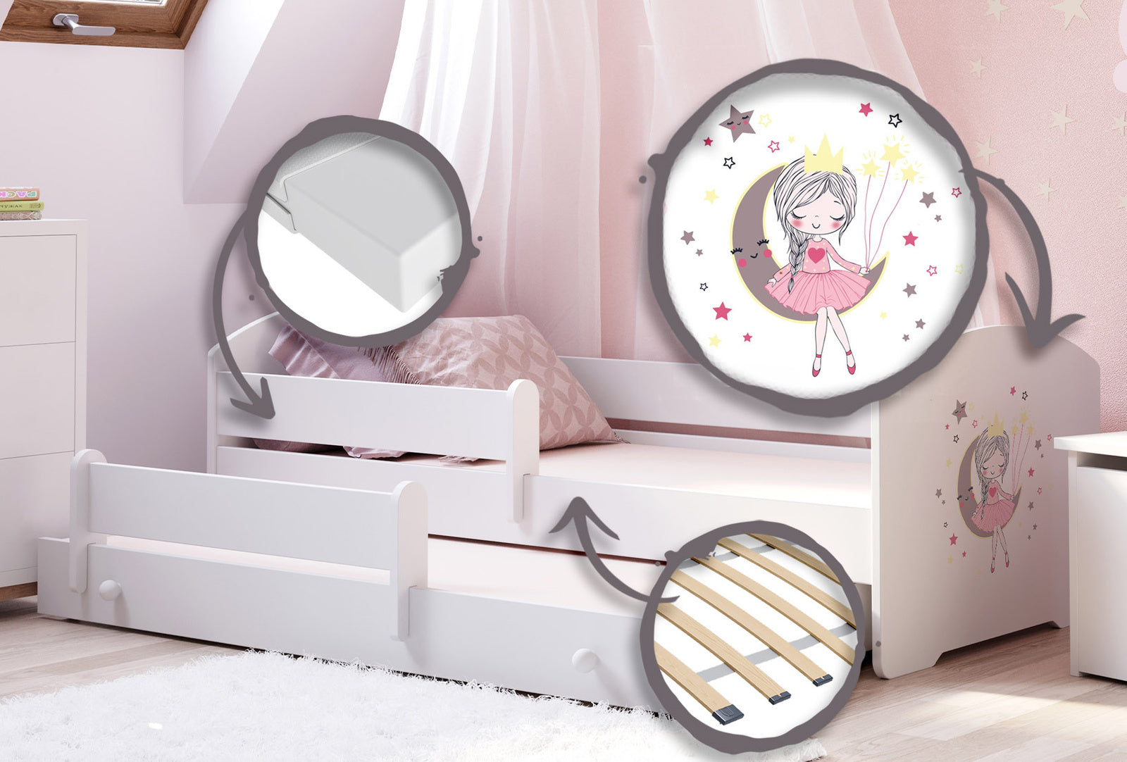 Double bed Luk 160x80 - Sleeping princess